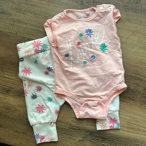 5/$20 Jessica Simpson Love Matching Onesie Pants 3-6 Montgs